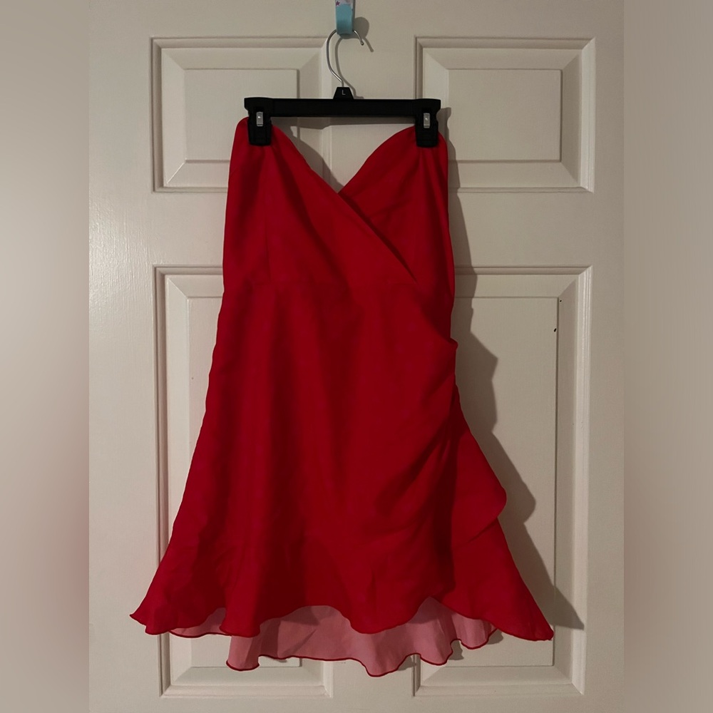 MORE TO COME red dress with pink hearts